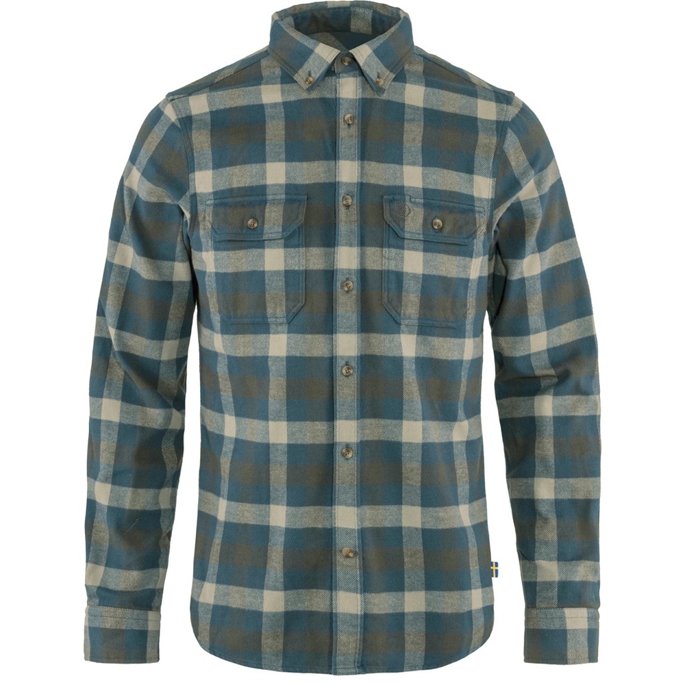 (NWT) FJALLRAVEN Men's SKOG SHIRT Blue Plaid Shirt.